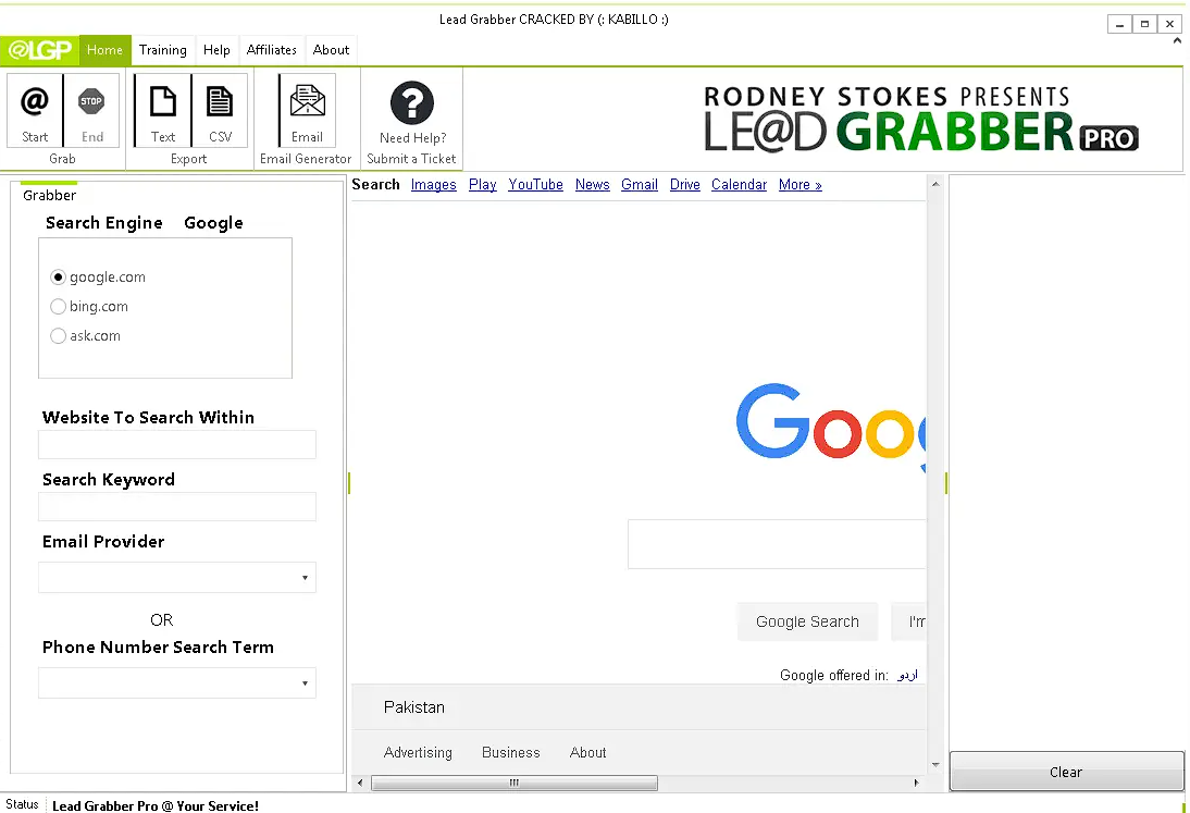 Lead Grabber Pro version for email extract