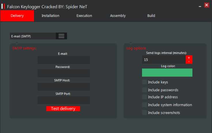 Falcon Keylogger tool Cracked analysis